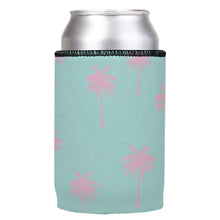 Stubbyz Palm Trees Pink Aqua Stubby Cooler, Australian Made by Stubbyz