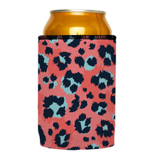 Stubbyz Coral Leopard Print Stubby Cooler, Australian Made by Stubbyz