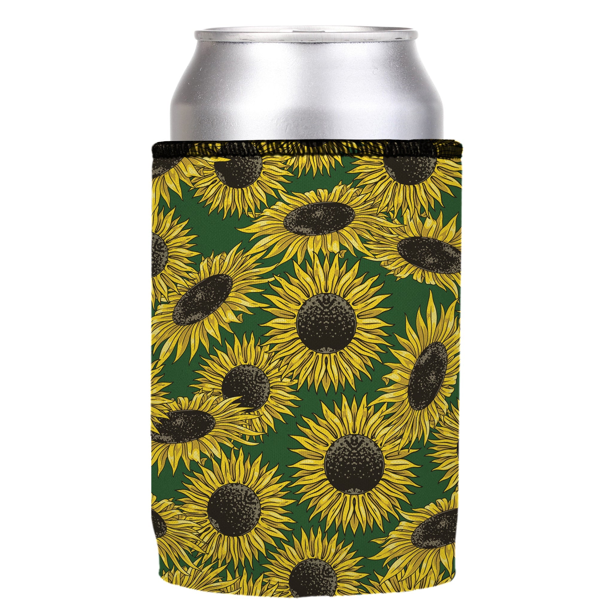 Stubbyz Green Sunflowers Stubby Cooler 2-Pack