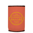 The Original (Coral) Stubbyz One Size baseless stubby cooler, shown flat