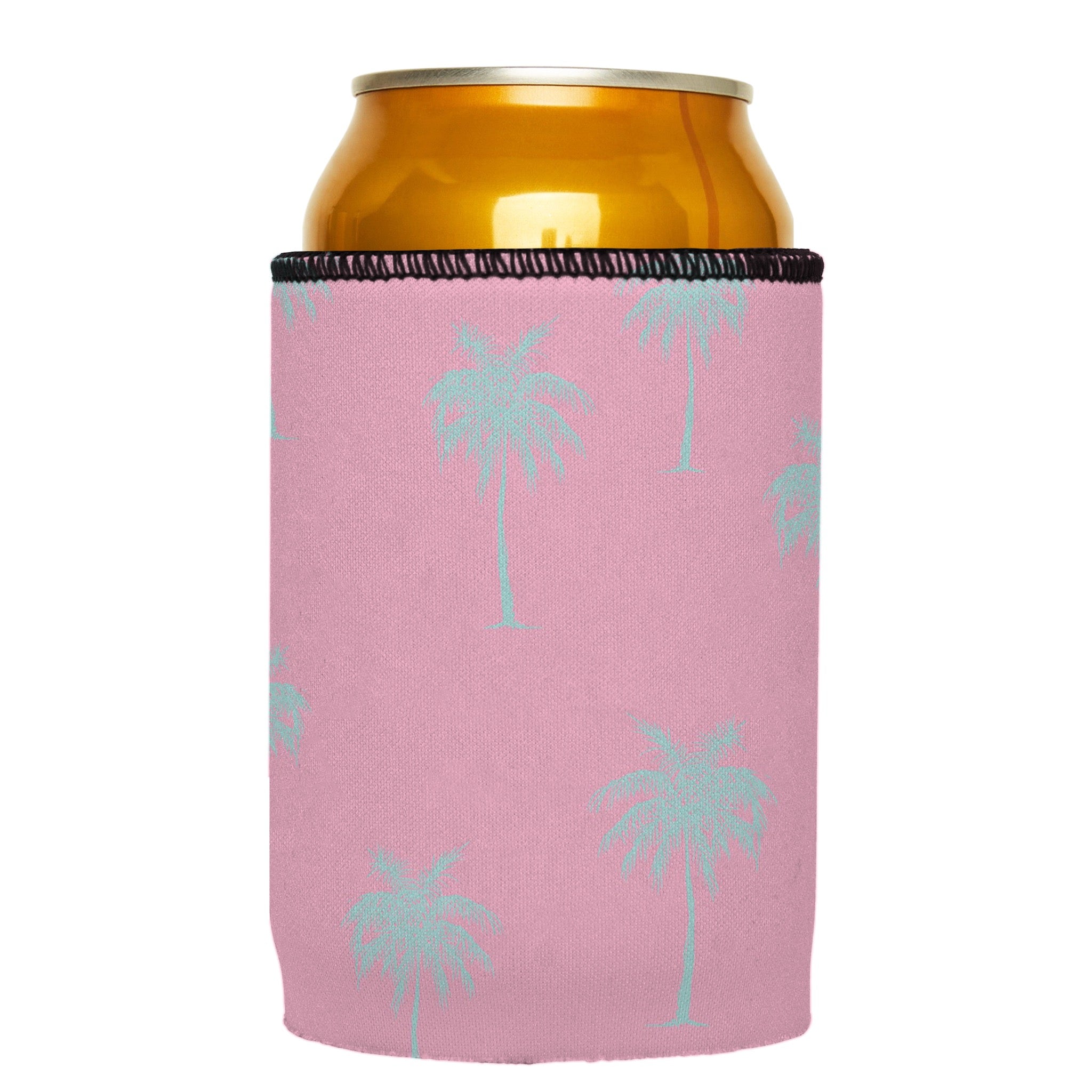 Stubbyz Palm Trees Aqua Pink Stubby Cooler
