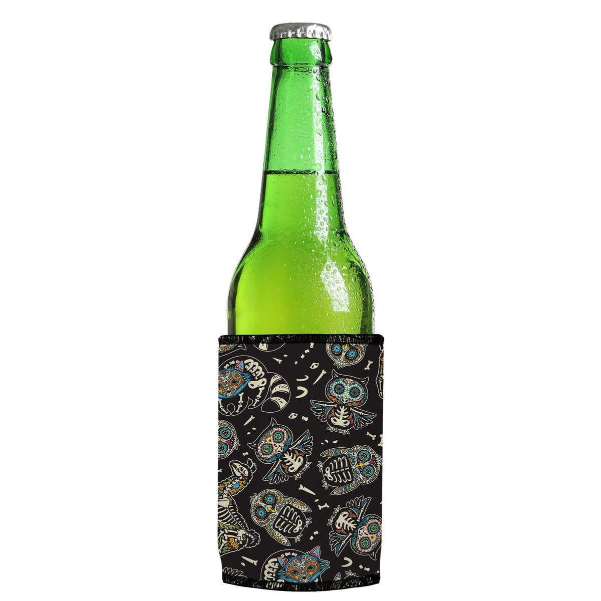 Animal Skeletons Stubbyz One Size cooler on a slim Euro-style bottle