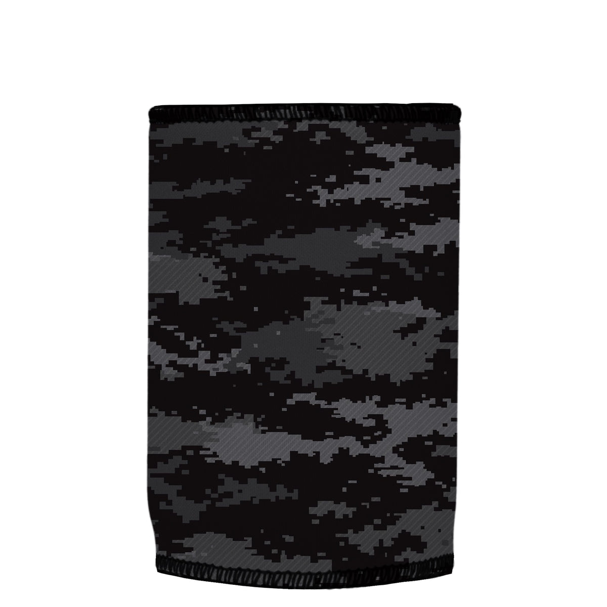 Digital Pixel Black Camo Stubbyz One Size baseless stubby cooler, shown flat