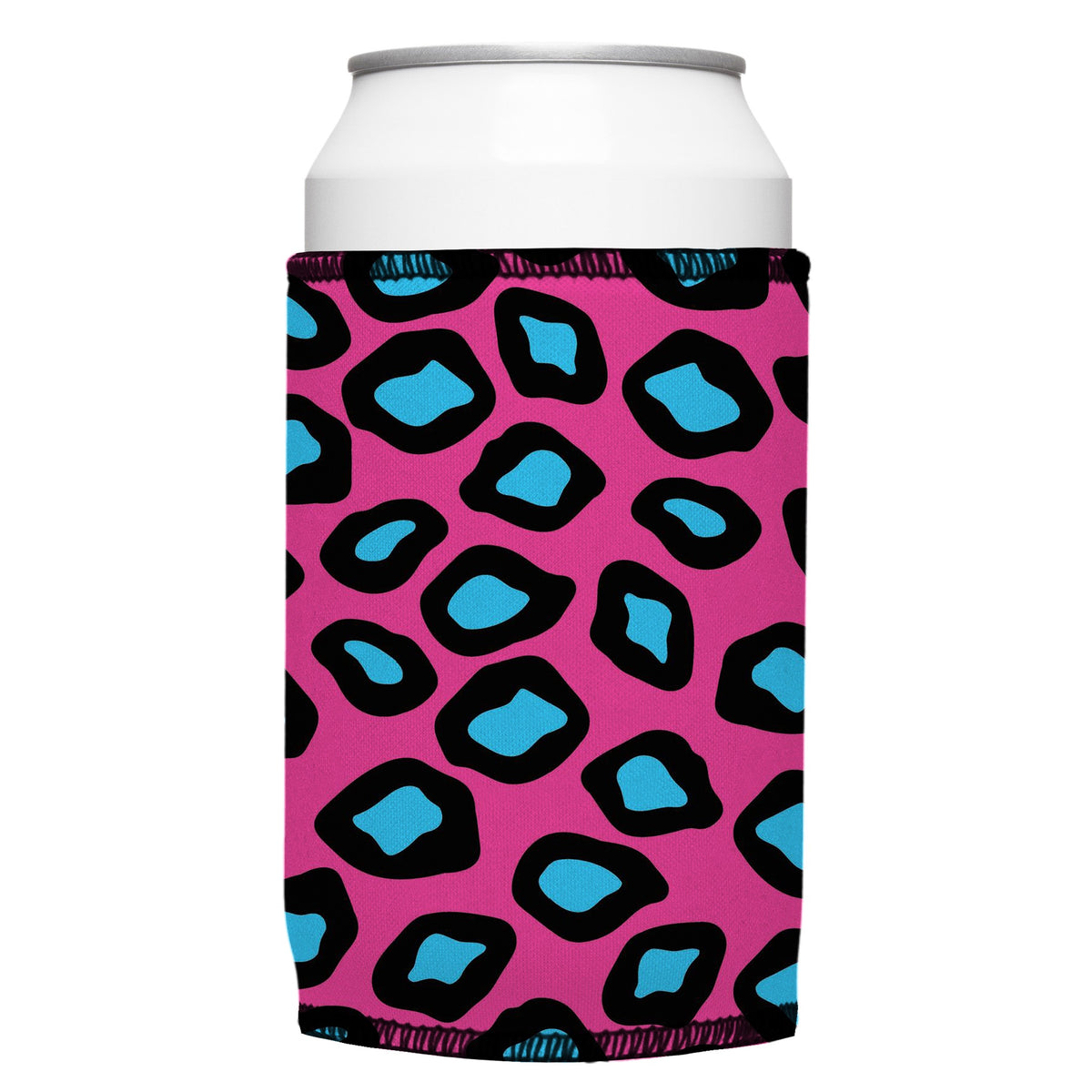 Pink Leopard Print Stubbyz One Size cooler on a standard bottle