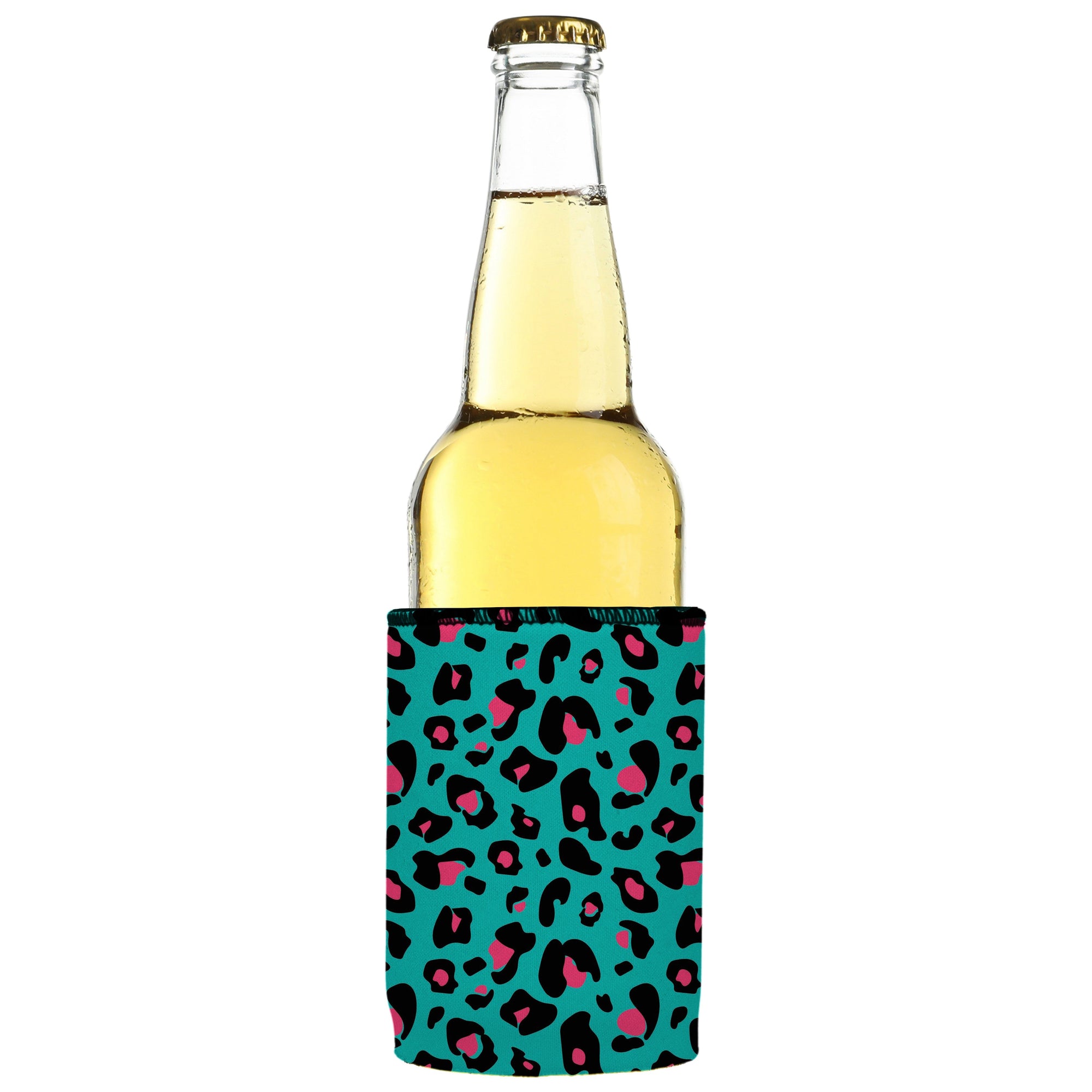 Stubbyz Teal Leopard Pattern Stubby Cooler 2-Pack