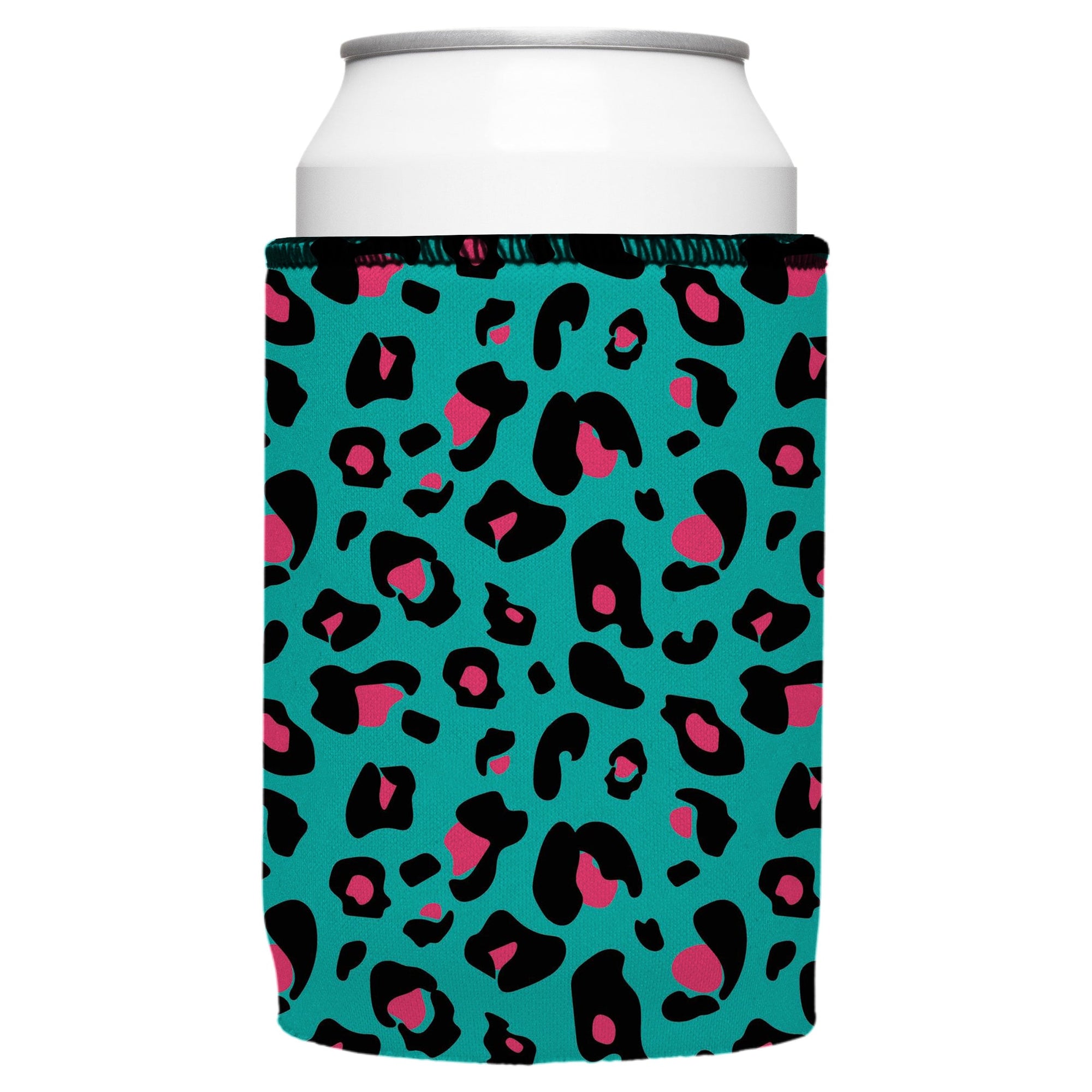 Stubbyz Teal Leopard Pattern Stubby Cooler 2-Pack