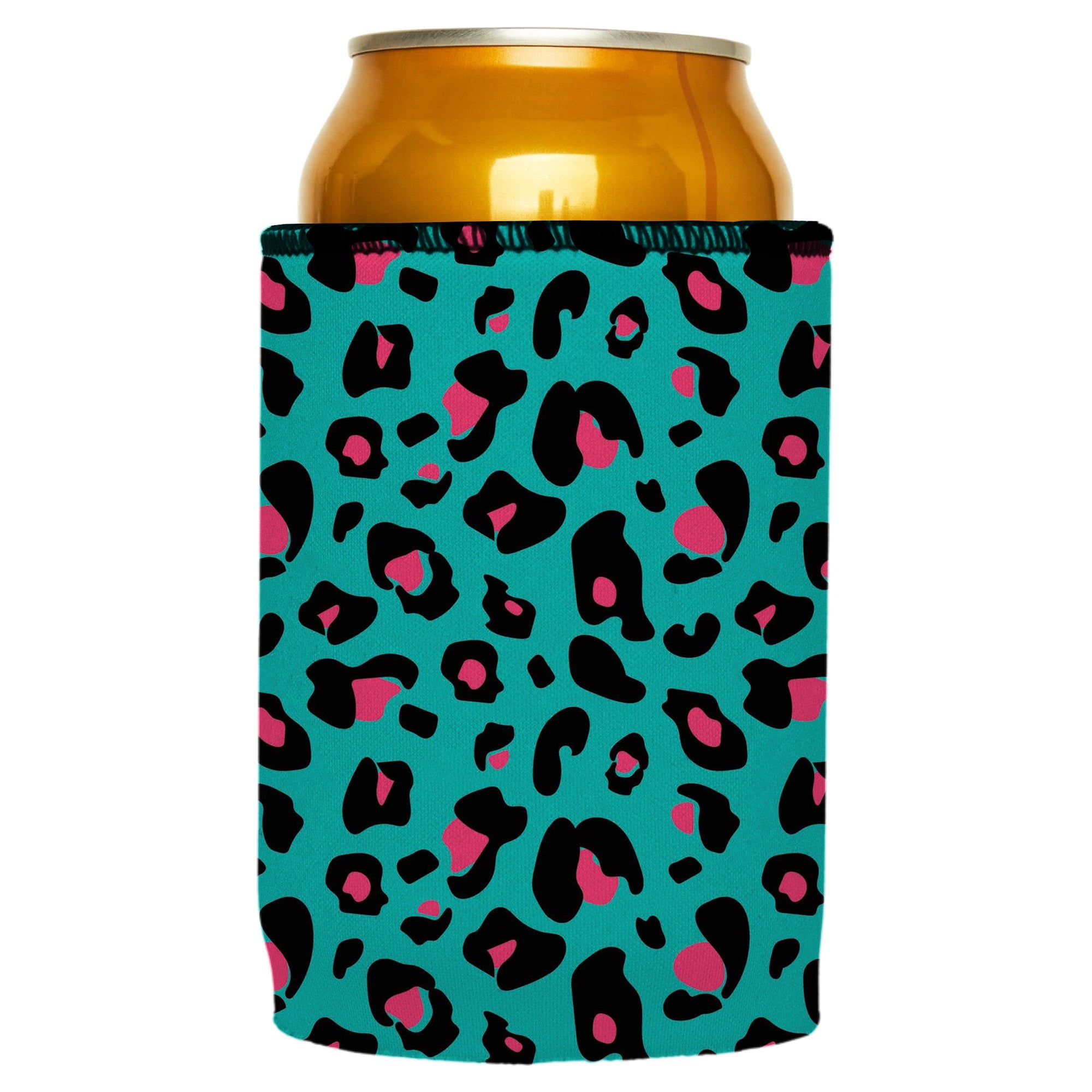 Stubbyz Teal Leopard Pattern Stubby Cooler 2-Pack