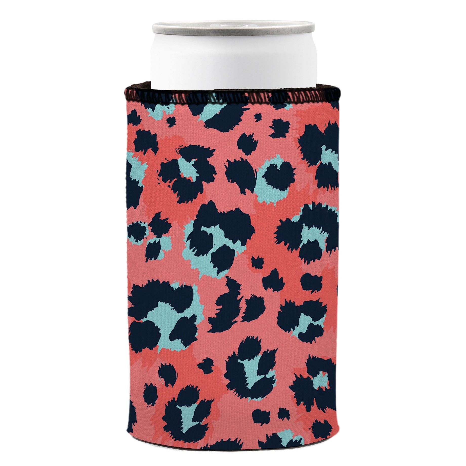 Stubbyz Coral Leopard Print Stubby Cooler 2-Pack