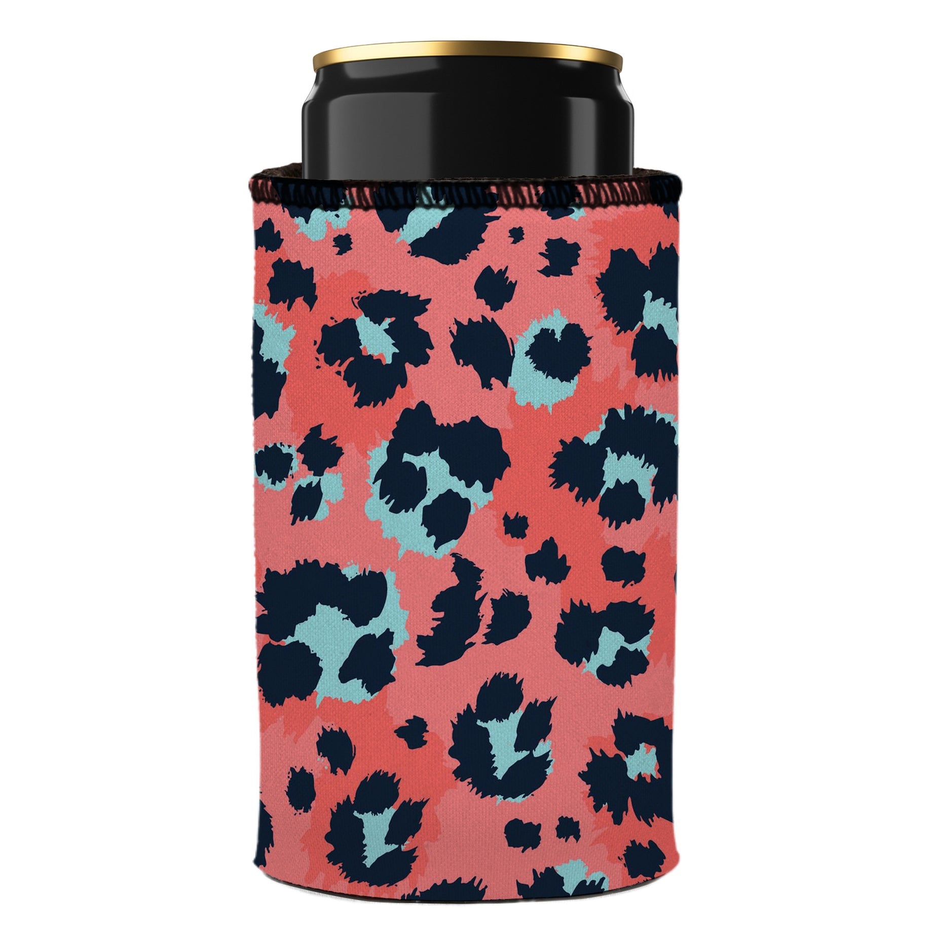 Stubbyz Coral Leopard Print Stubby Cooler 2-Pack