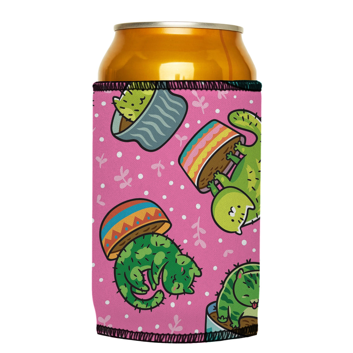 Cats in a Flowerpot Stubbyz One Size cooler on a standard can