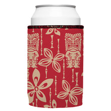 Stubbyz Red Tiki Tropics Stubby Cooler, Australian Made by Stubbyz
