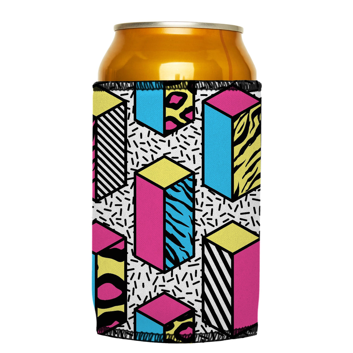 80s Allover Stubbyz One Size cooler on a standard can