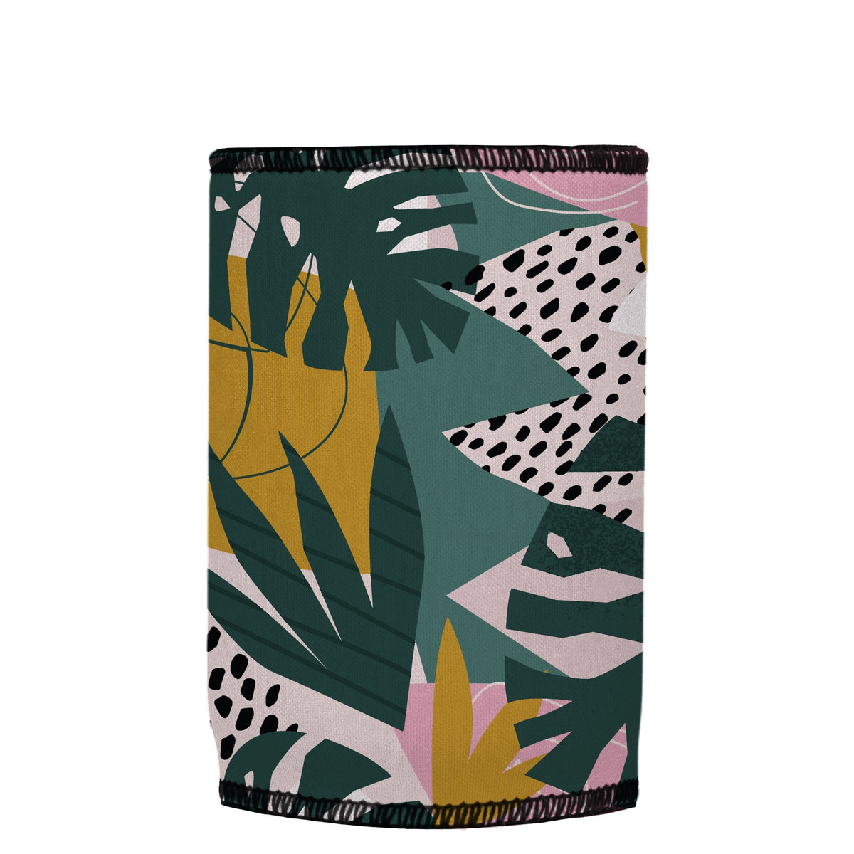 Exotic Jungle Plants Stubbyz One Size baseless stubby cooler, shown flat