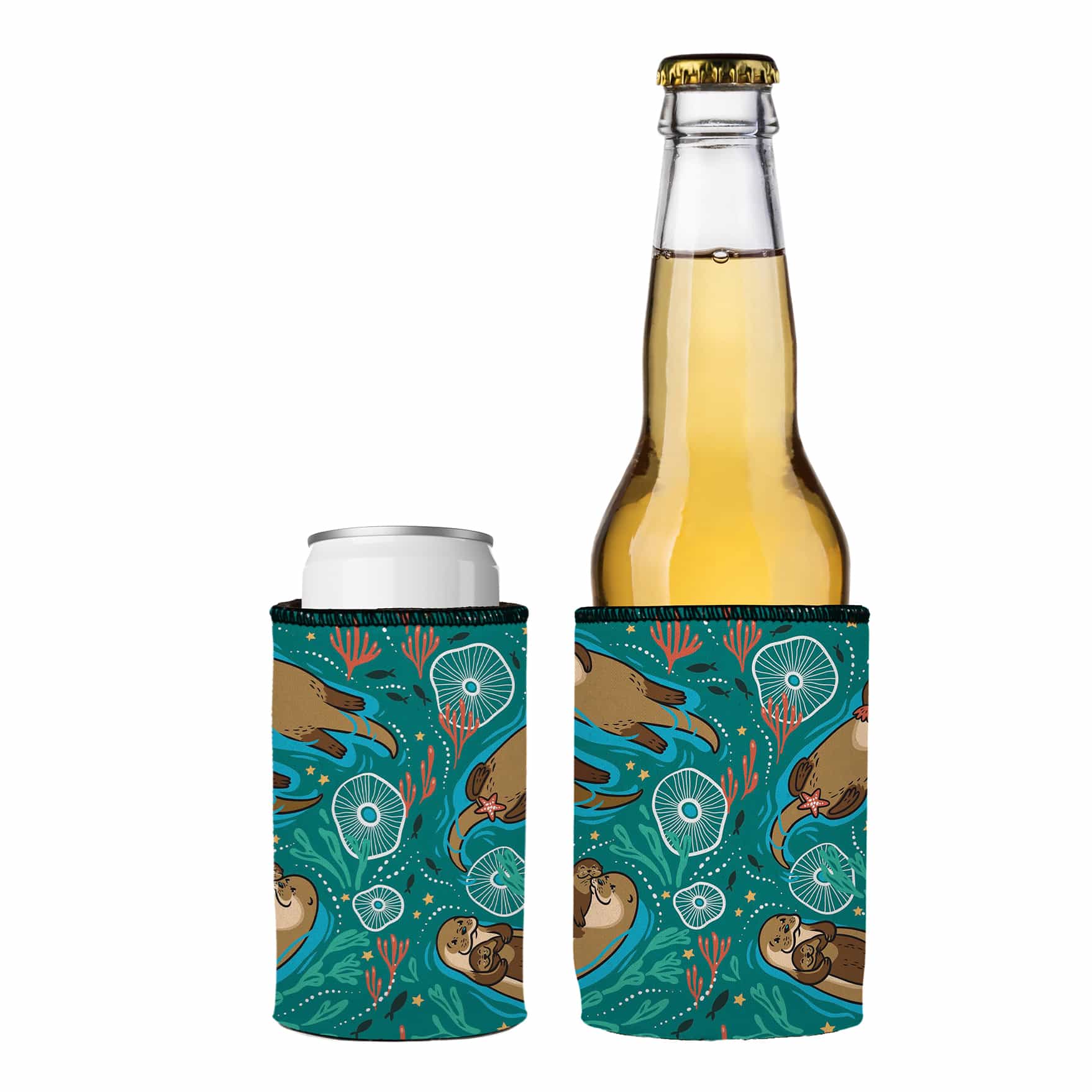 Stubbyz Sea Otters Chillin Stubby Cooler 2-Pack