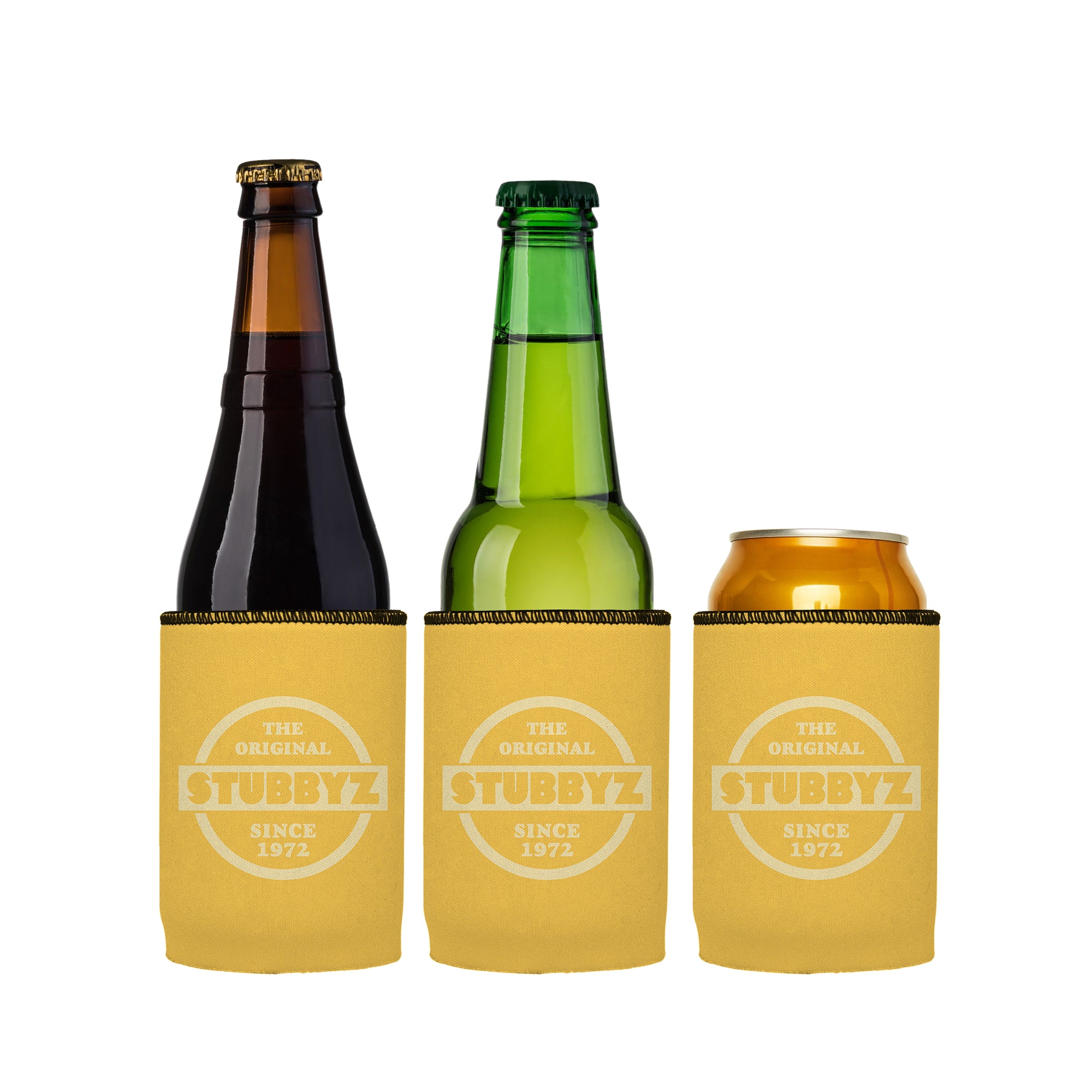 The Original Stubbyz Stubby Cooler (Mustard) 3-Pack
