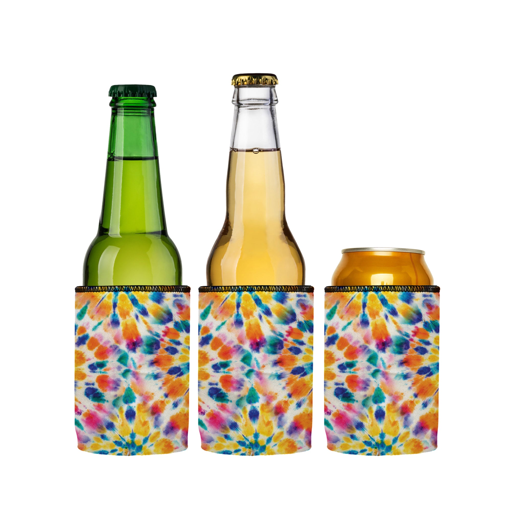 Stubbyz Rainbow Spiral Tie-Dye Stubby Cooler 3-Pack