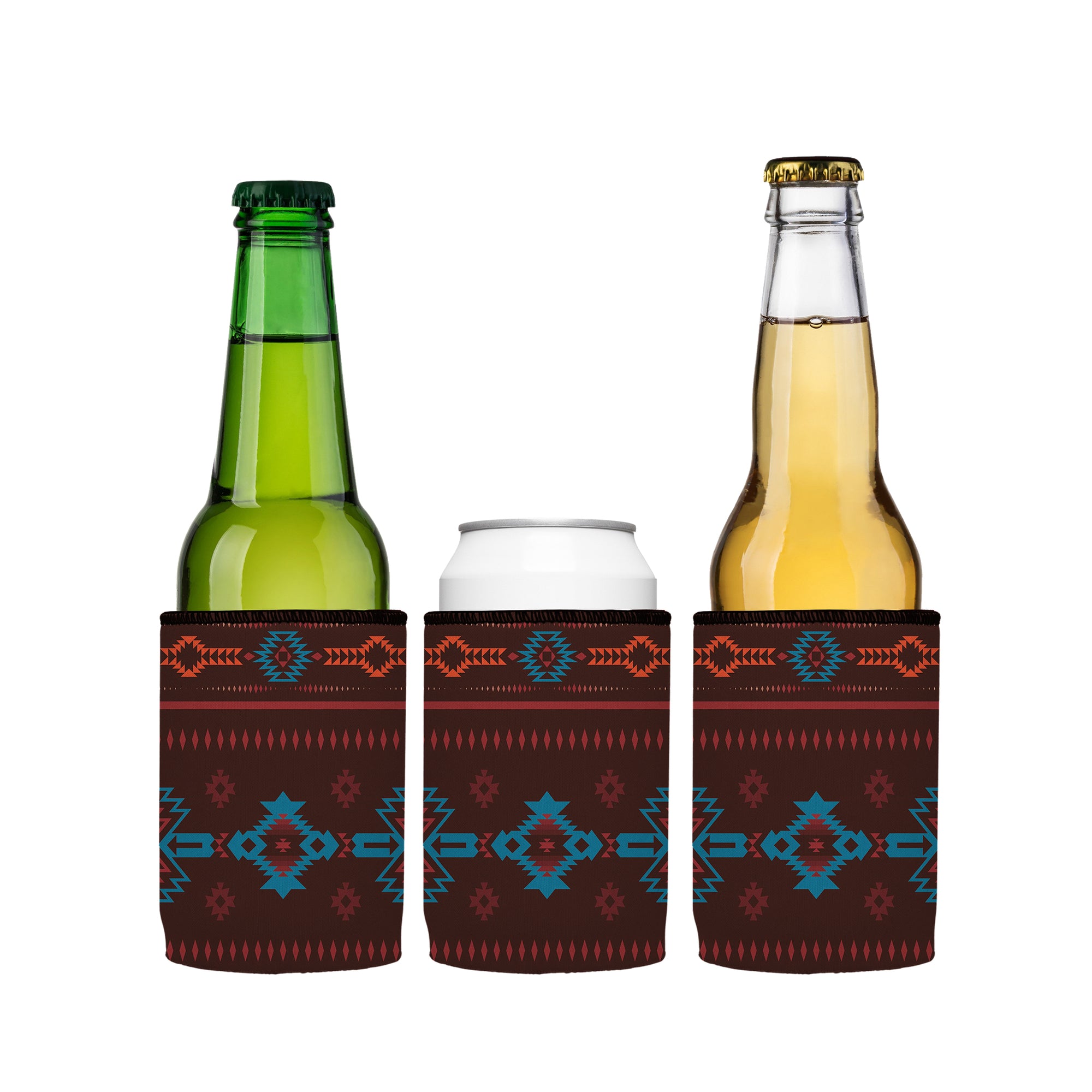 Stubbyz Brown Navajo Rug Stubby Cooler 3-Pack