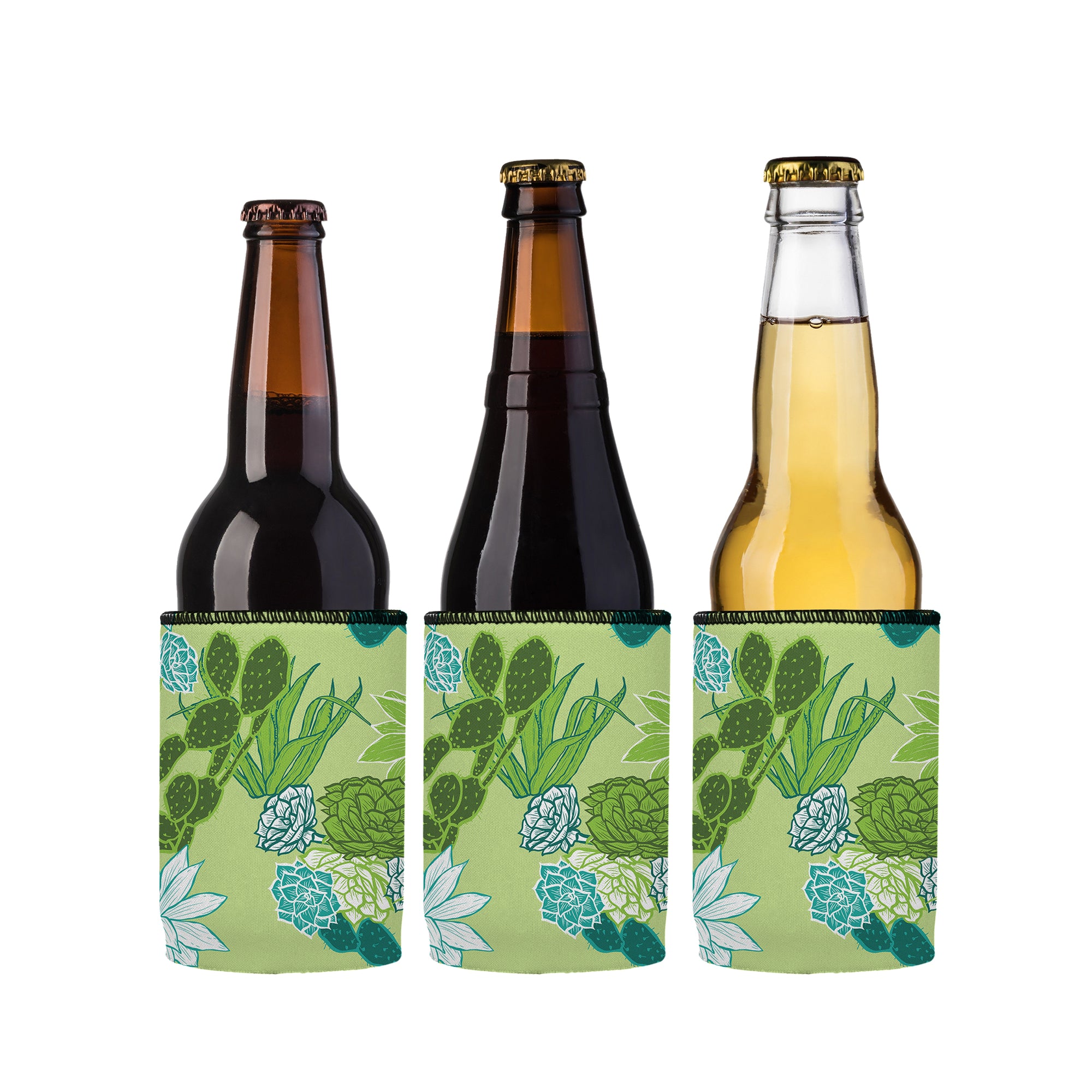 Stubbyz Succulent Garden Stubby Cooler 3-Pack