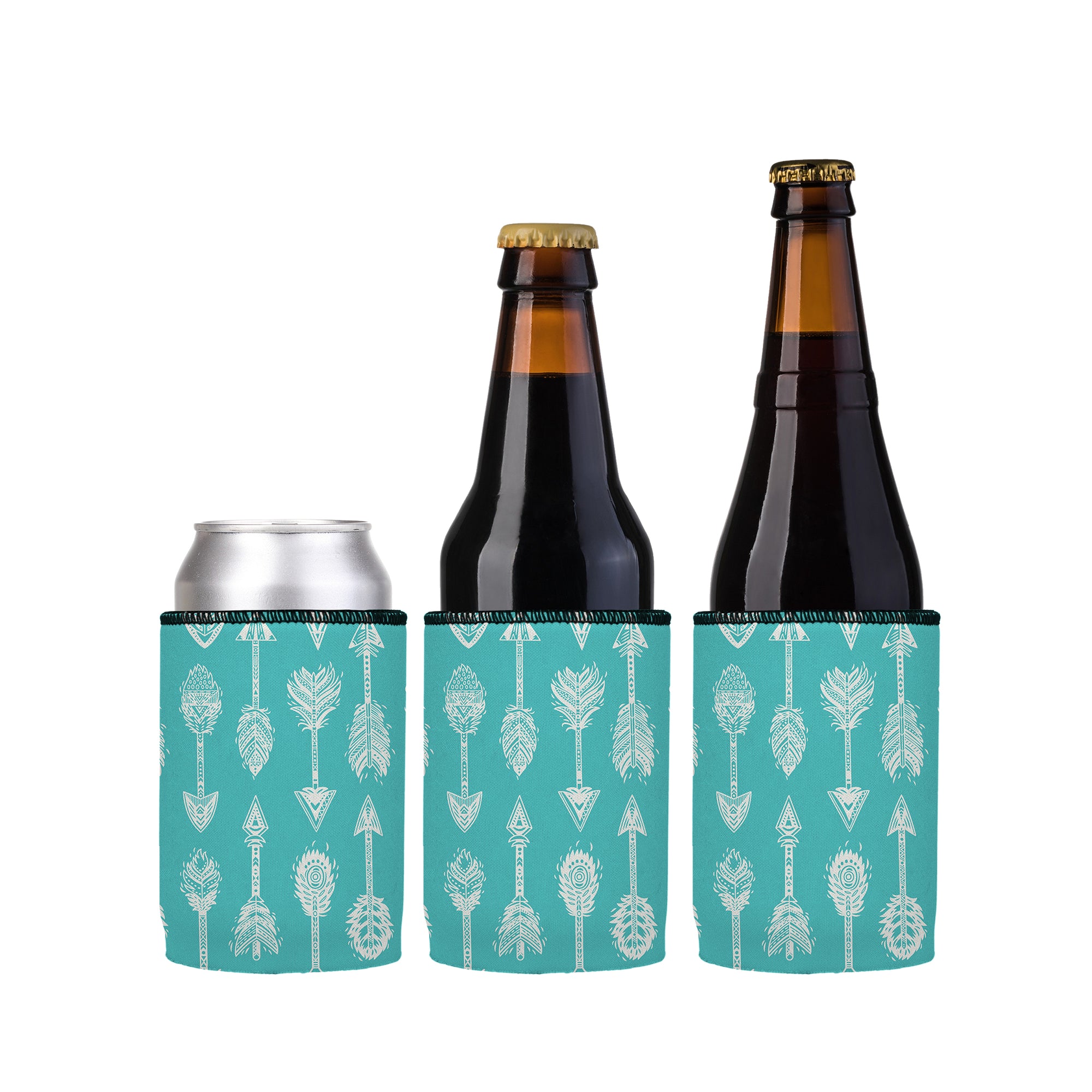 Stubbyz Teal Boho Arrows Stubby Cooler 3-Pack