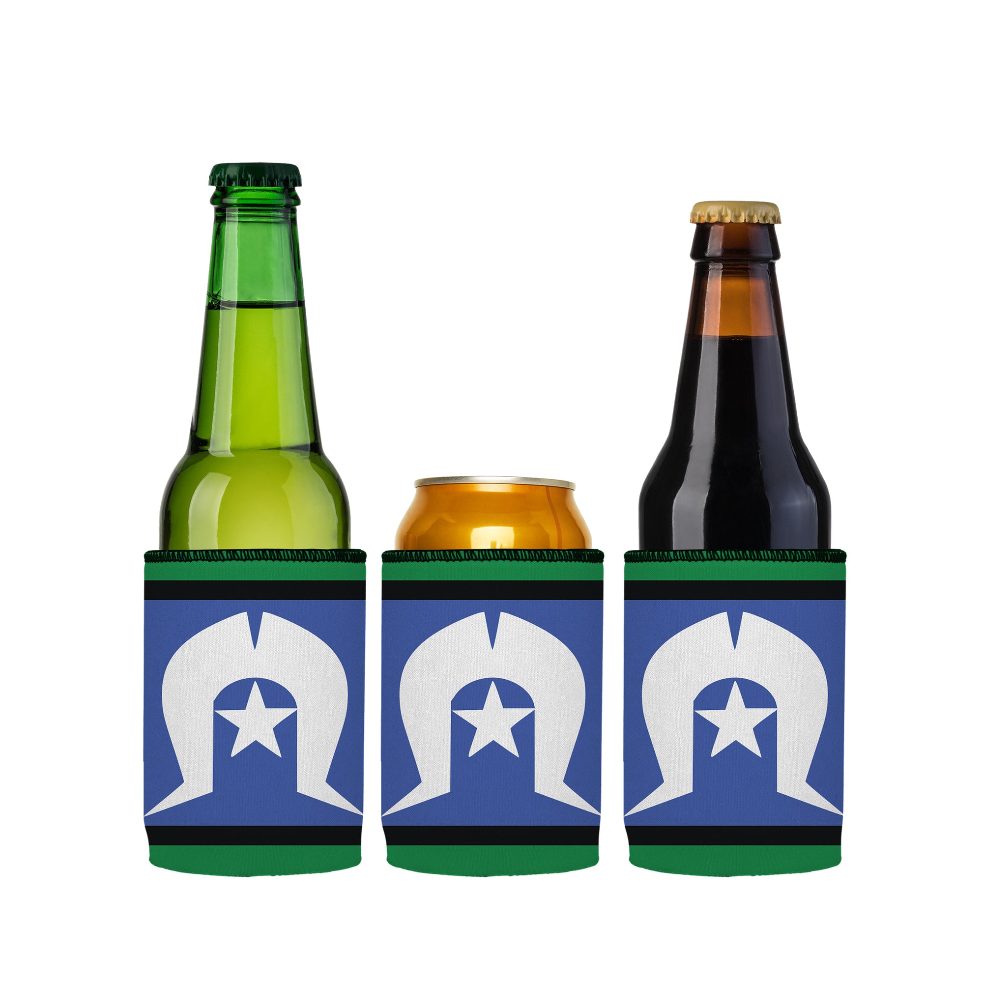 Stubbyz Torres Strait Islanders Flag Stubby Cooler 3-Pack