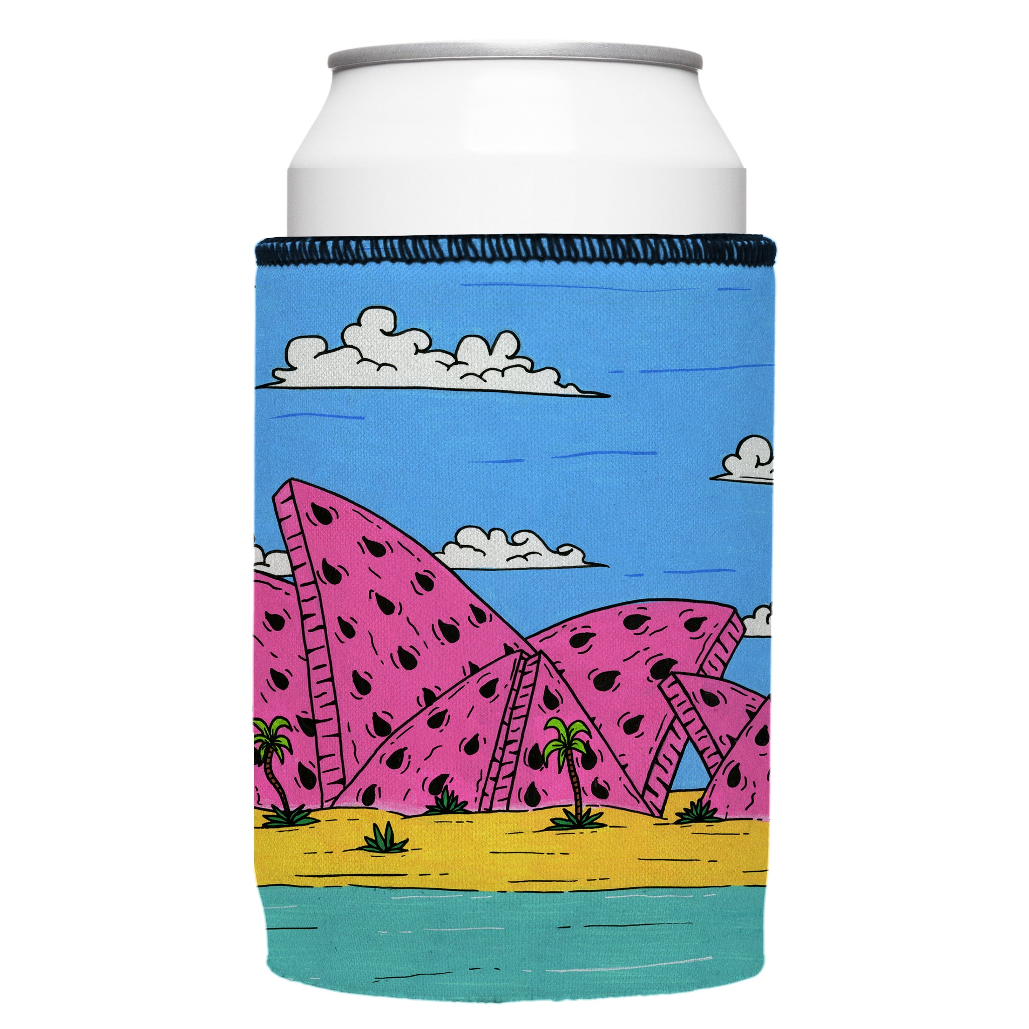 Stubbyz x Mulga Watermelon Opera House Stubby Cooler