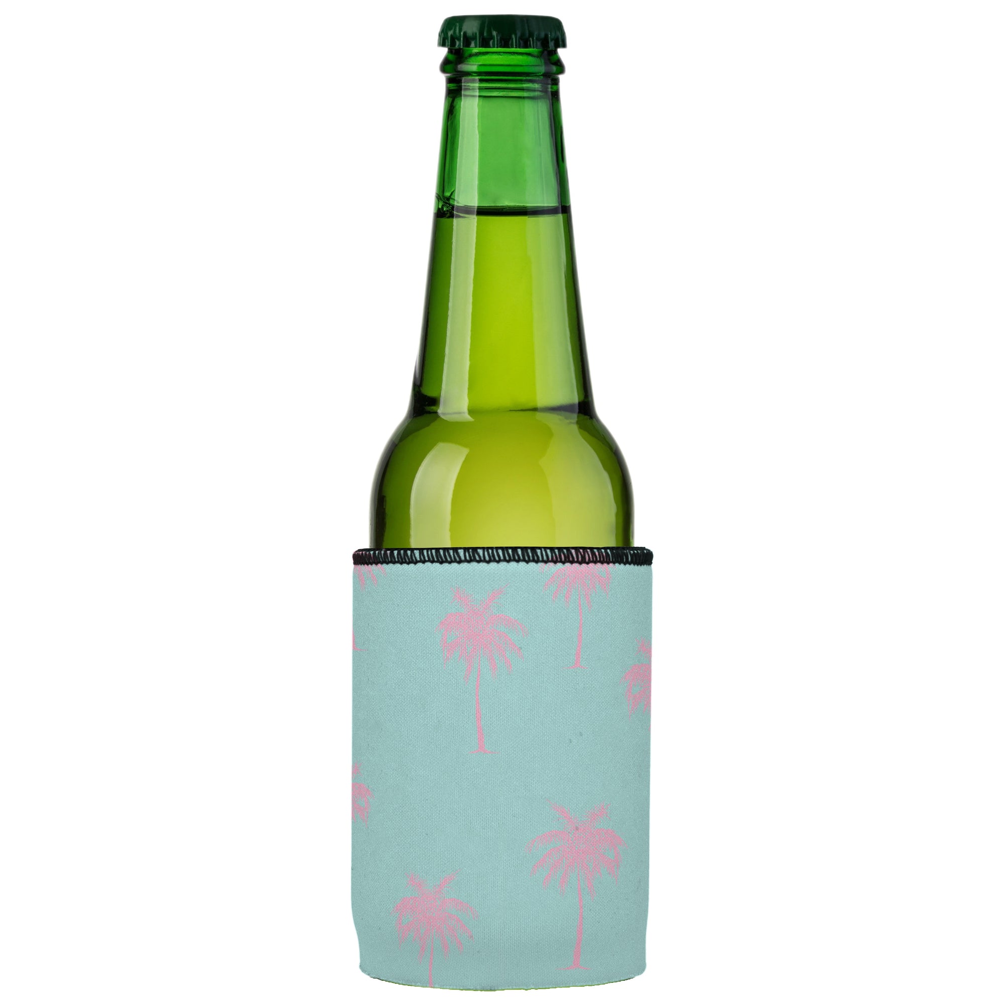 Stubbyz Palm Trees Pink Aqua Stubby Cooler