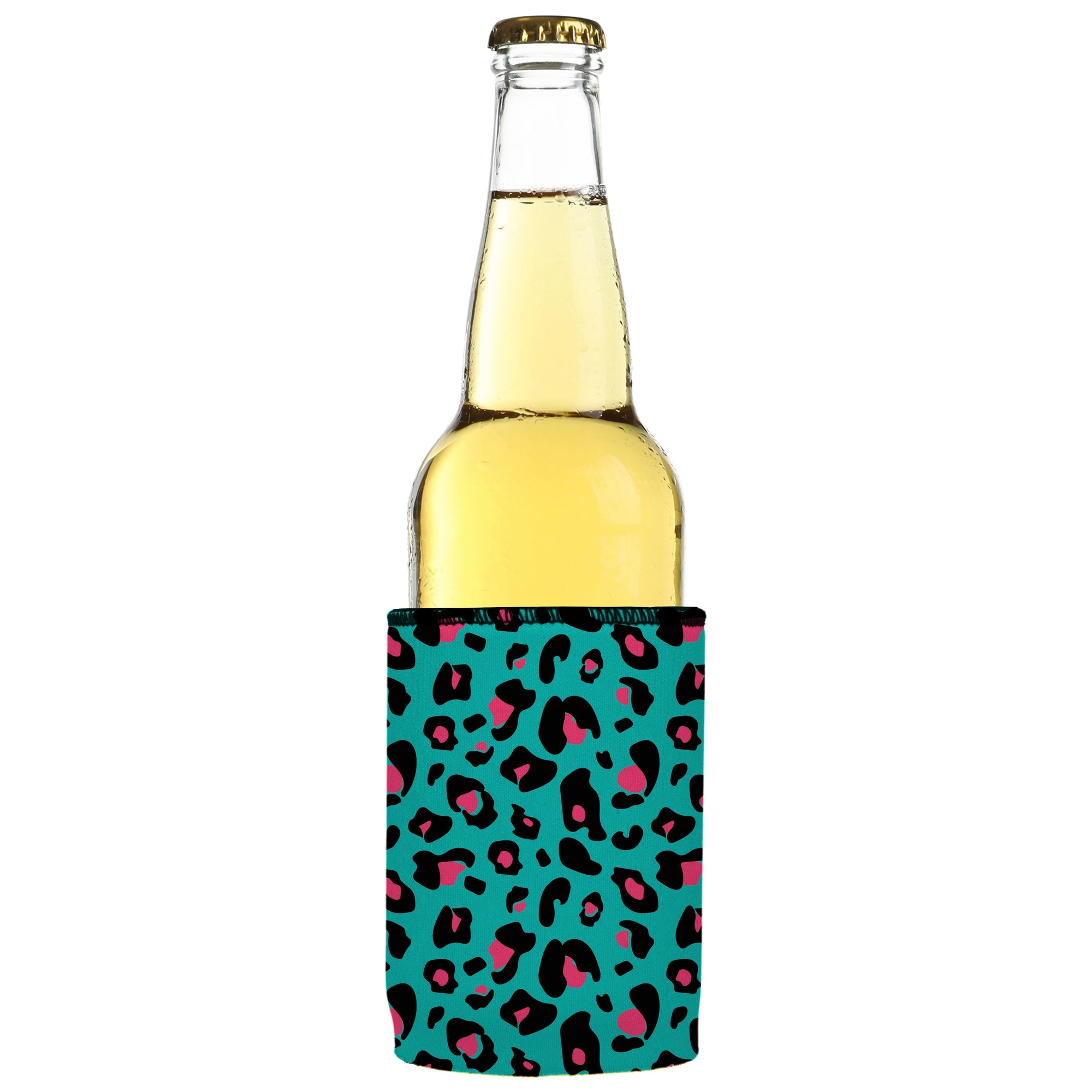 Stubbyz Teal Leopard Pattern Stubby Cooler